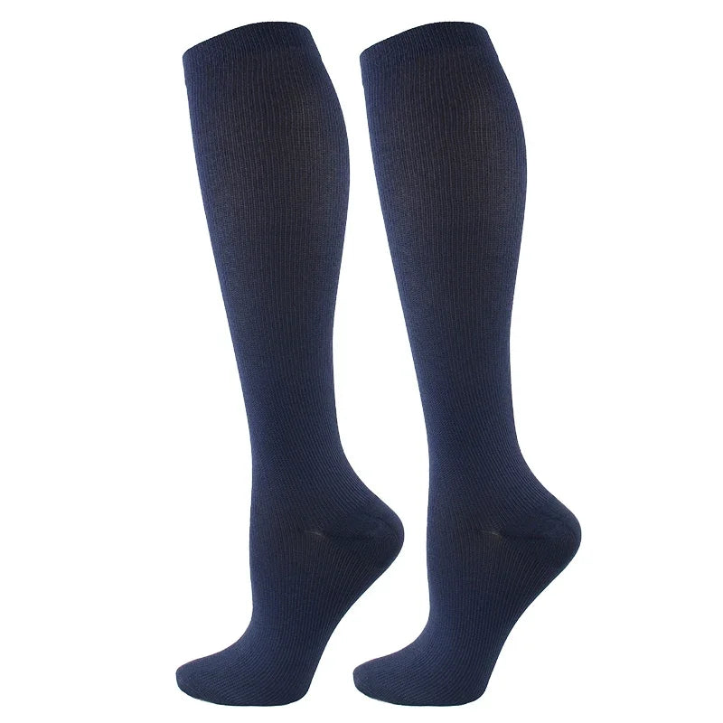 Varicose Compression Socks Blood Circulation Knee Length Elastic Socks Gym Outdoor Marathon Cycling Natural Hiking Sports Sock