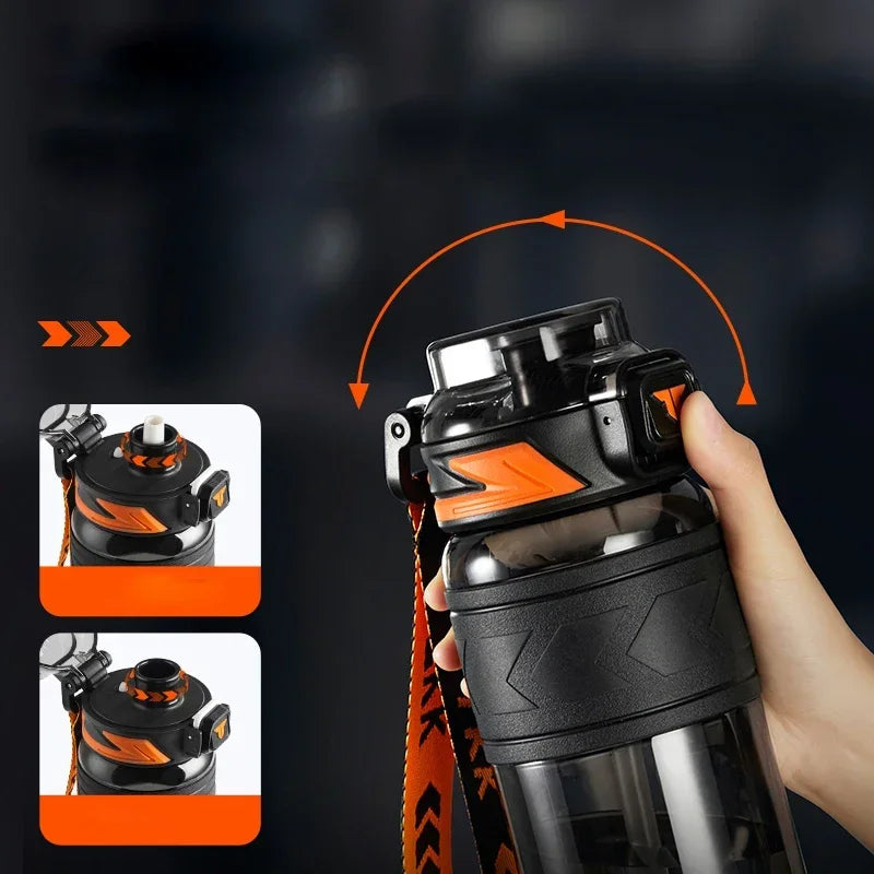 TKK 1000ml Water Bottle Sports Watter Bottle Tritan BPA Free Straw Portable Leak-proof Plastic Drinkware Outdoor Fitness Kettle