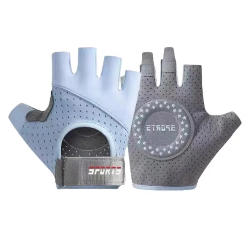 Women's Anti-Slip Fitness Exercise Half Finger Gloves Wear-Resistant Yoga Spinning Bike Sports Training Gloves