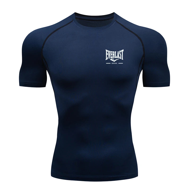 New Men's Running Compression T-Shirt Short Sleeve Gym Workout Shirts Fitness Shirts Men's Jogging Sportswear Sweatshirts