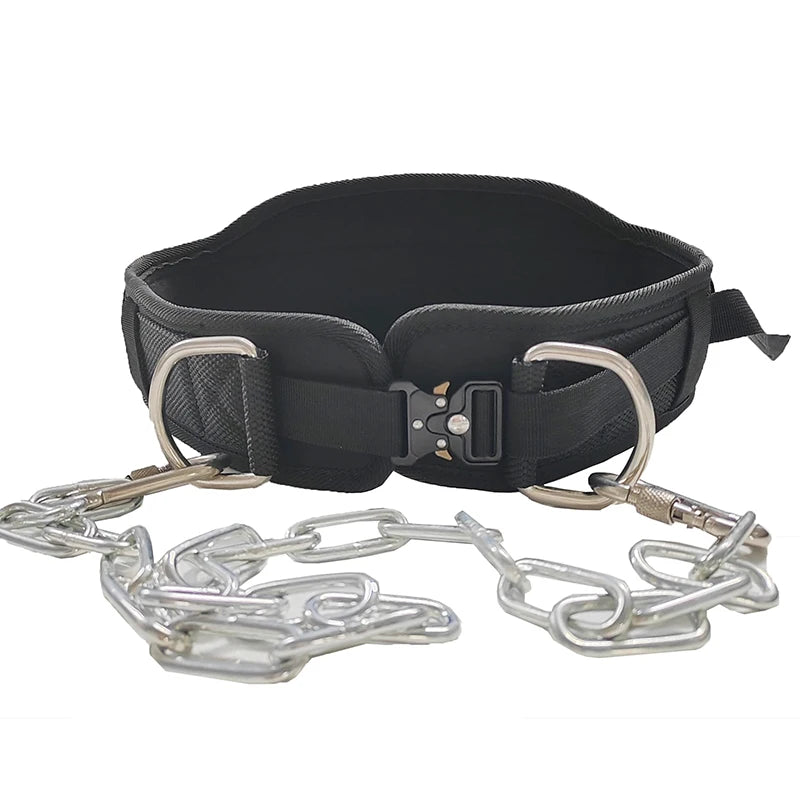 Black Dip Belt for Pull Up and Squat,Waist Support,Neoprene Lumbar Brace,Weightlifting Strength Training,Bearing 300lbs