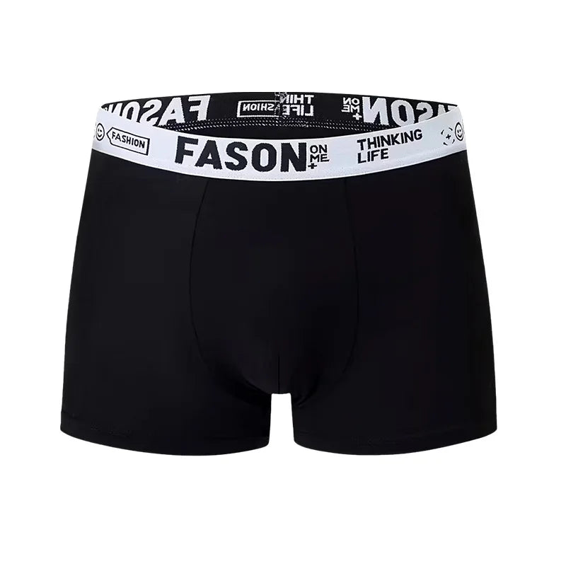 4/5/10pcs/set Men Boxer Briefs Solid Color Underwear Men Printed Letter Elastic Waist Soft Breathable Boxers Fashion Men Panties