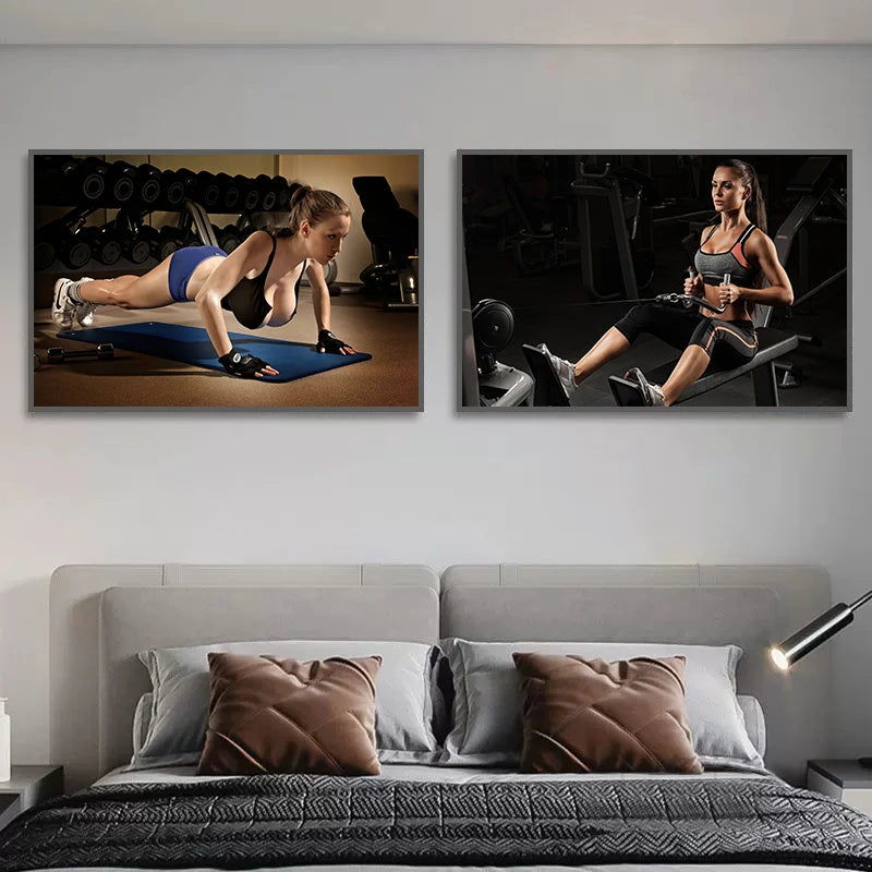 Fitness Sports Motivational Quotes Canvas Painting Dumbbell Exercise Posters Prints Wall Art Pictures for Living Room Gym Decor