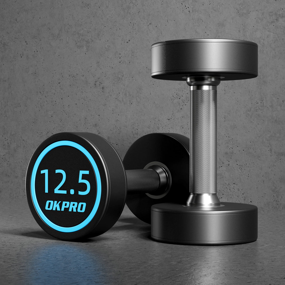 Rubber-coated Round-head Electroplated Dumbbell Set, Made of Pure Steel with Ergonomic Grip, for Personal Fitness Trainers.