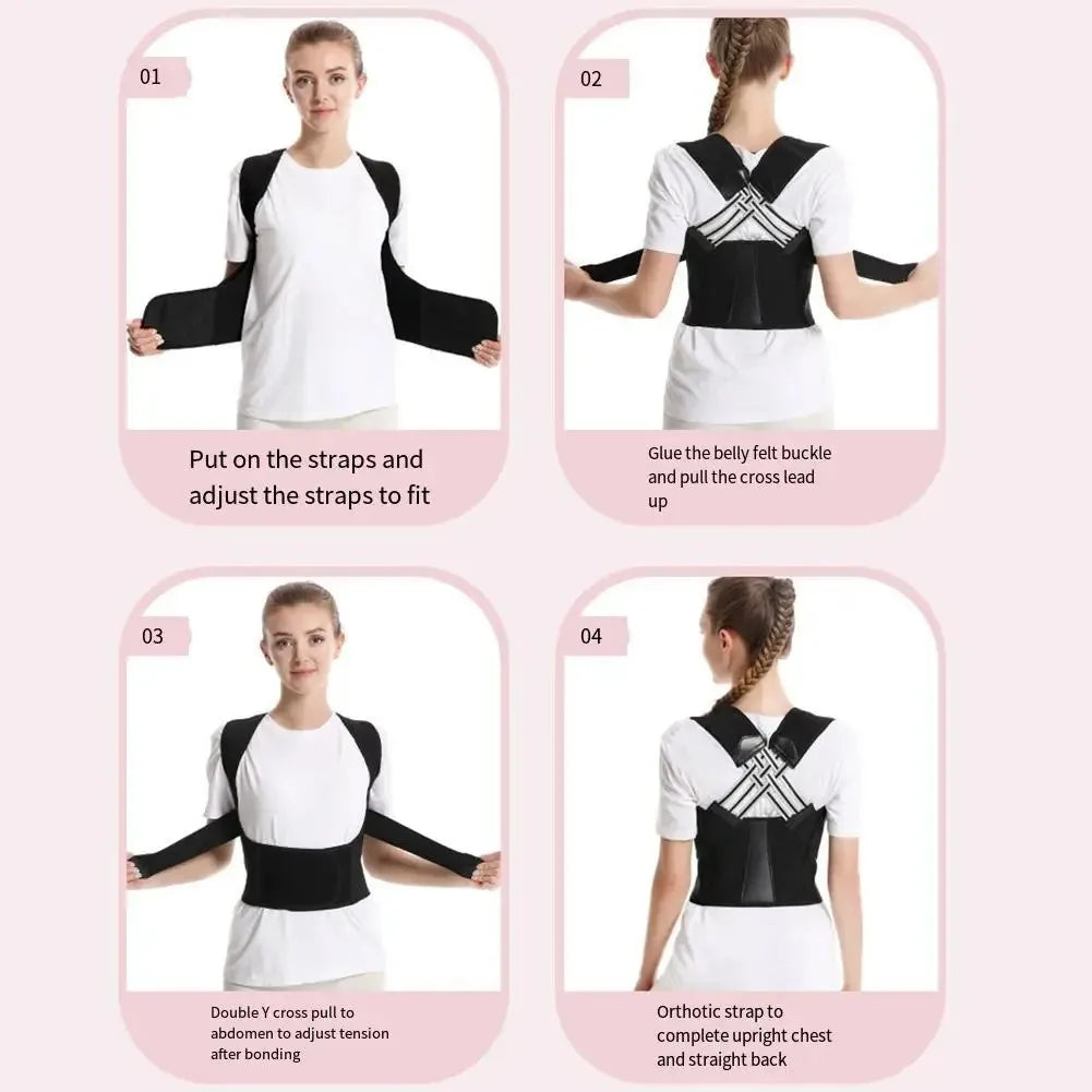 Back Brace Posture Corrector for Women Men Shoulder Straightener Adjustable Full Back Support Upper Lower Pain Relief