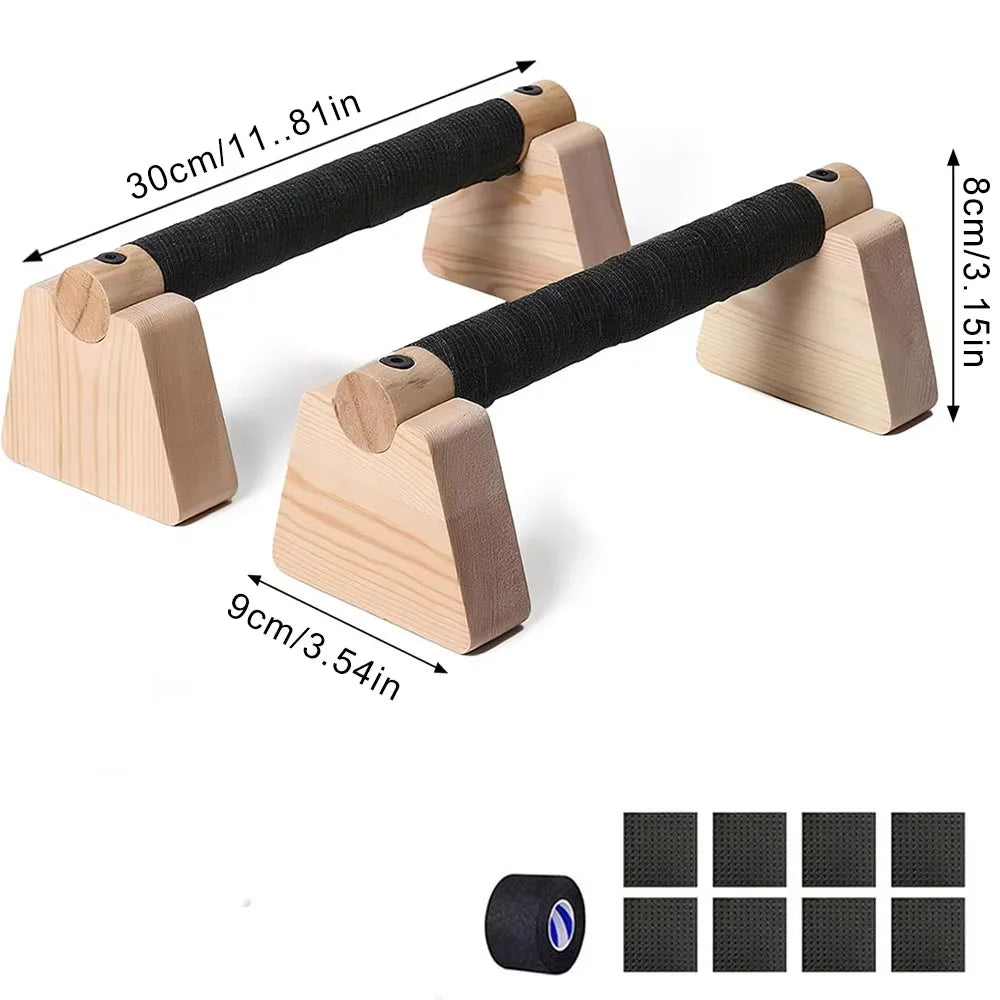 1 Pair Wooden Push Up Bar, For Home Workout Parallettes Bars,Push-up Stand Exercise Equipment Handstand Blocks for Men and Women