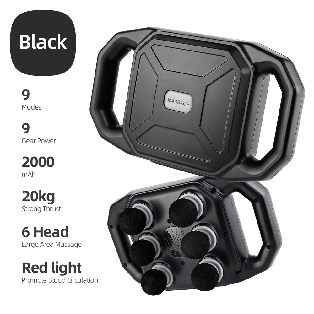 Fascia Gun 42-heads Deep High Frequency Vibration 42mm Wireless Waist and Back Massager Body Relaxation Shoulder Calf Massager