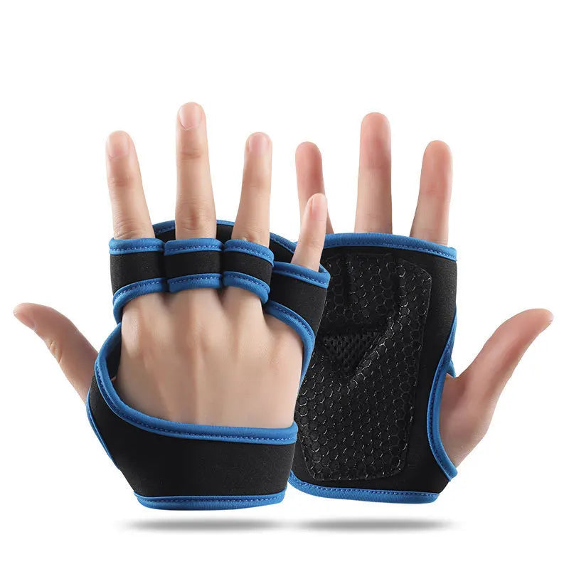 Half Finger Weight Training Gloves for Men Women Fitness Sports Wrist Palm Protector Gloves Anti-slip Gym Cycling Gloves Black