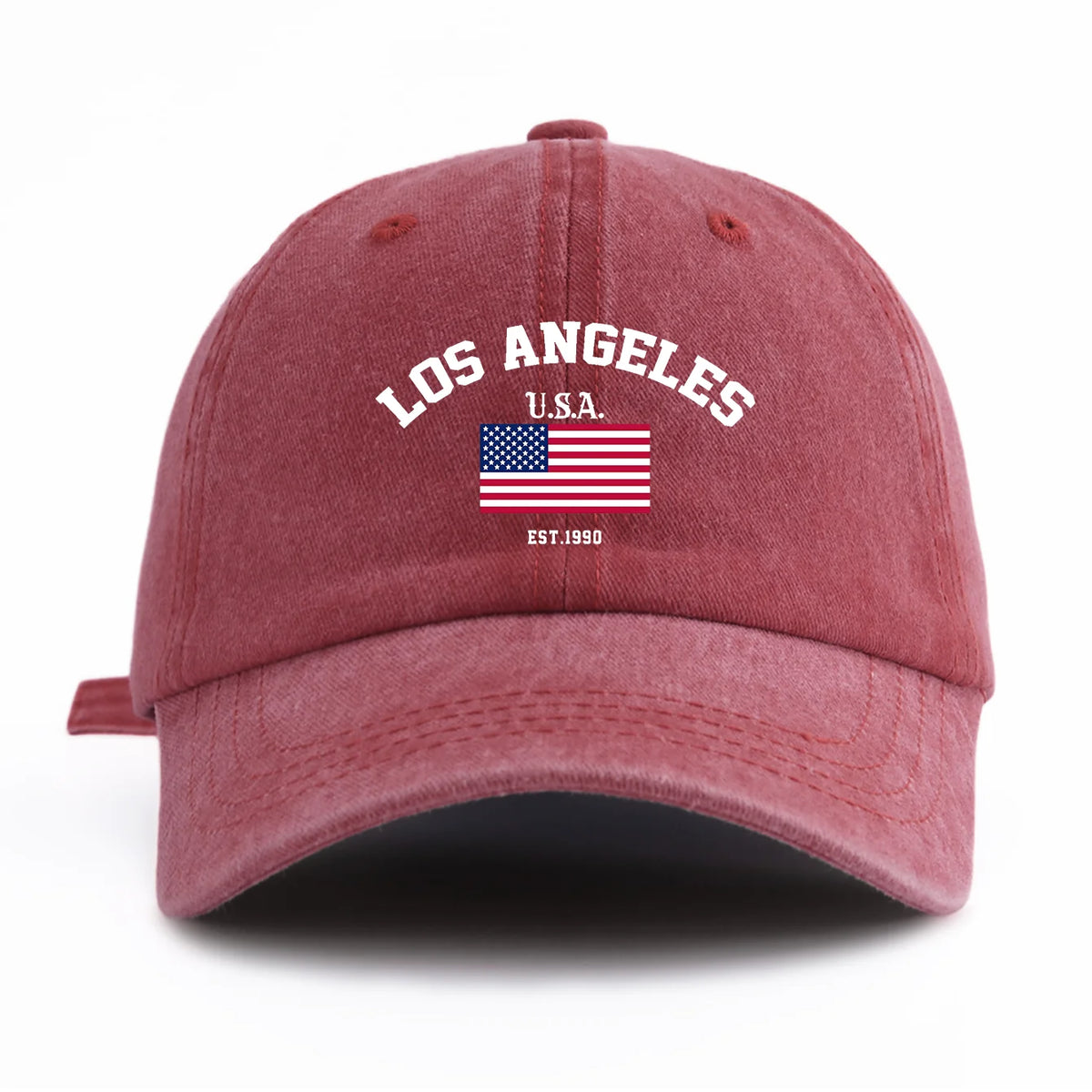 1pc LOS ANGELES Print Washed Baseball Cap for Adults,Minimalist Retro Style Casual Soft Adjustable Dad Hat,Perfect As Gift