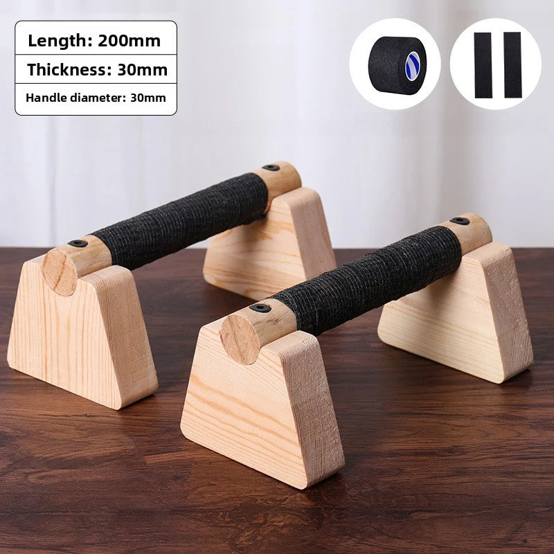 Wooden Push Up Handles Parallettes Bars Workout Equipment Non Slip Grips For Strength Calisthenics Household Fitness Man Woman