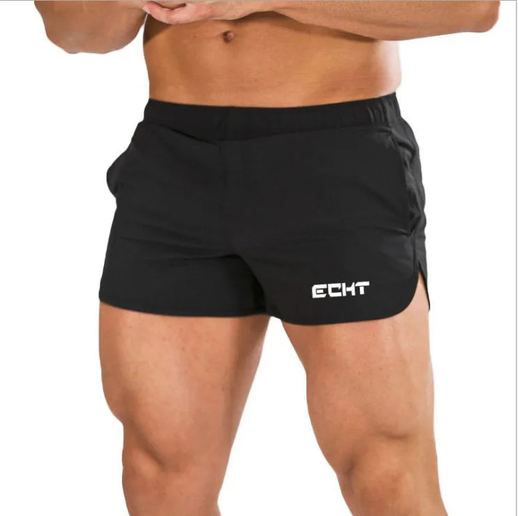 New muscle fitness outdoor shorts men's running training stretch slim fit gym casual training pants