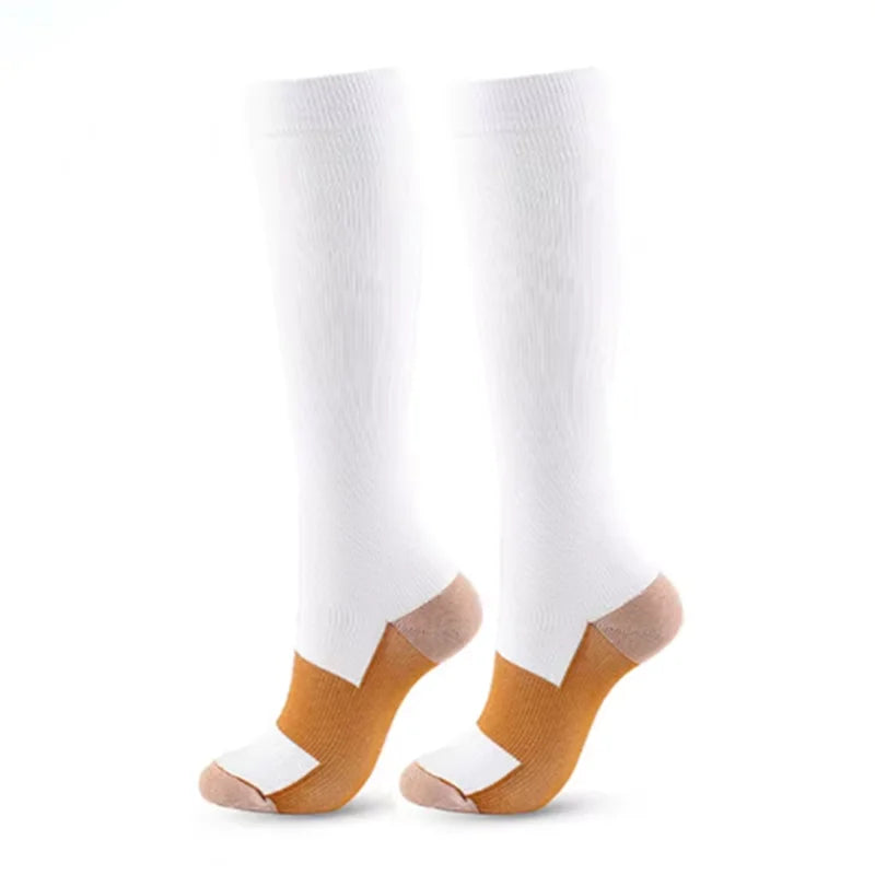 Varicose Compression Socks Blood Circulation Knee Length Elastic Socks Gym Outdoor Marathon Cycling Natural Hiking Sports Sock