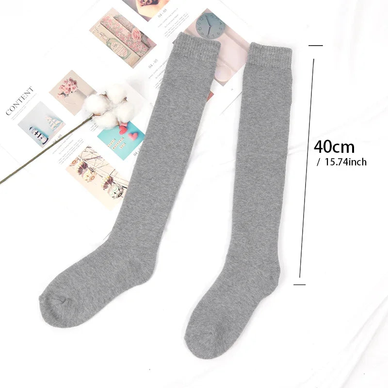 Winter Men's Knee Long Socks Harajuku Wool Keep Warm Longer Stocking Compression Terry Cycling Socks Cotton Thicken Sokken Gift