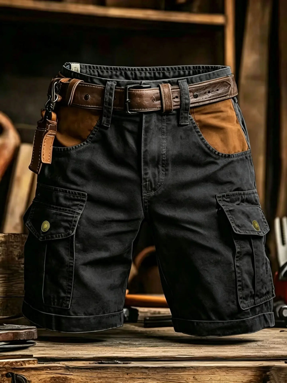 100% cotton Men's Cargo Shorts Summer American Street Punk style spliced Casual Shorts Outdoor Man Multi-pocket Sports Shorts