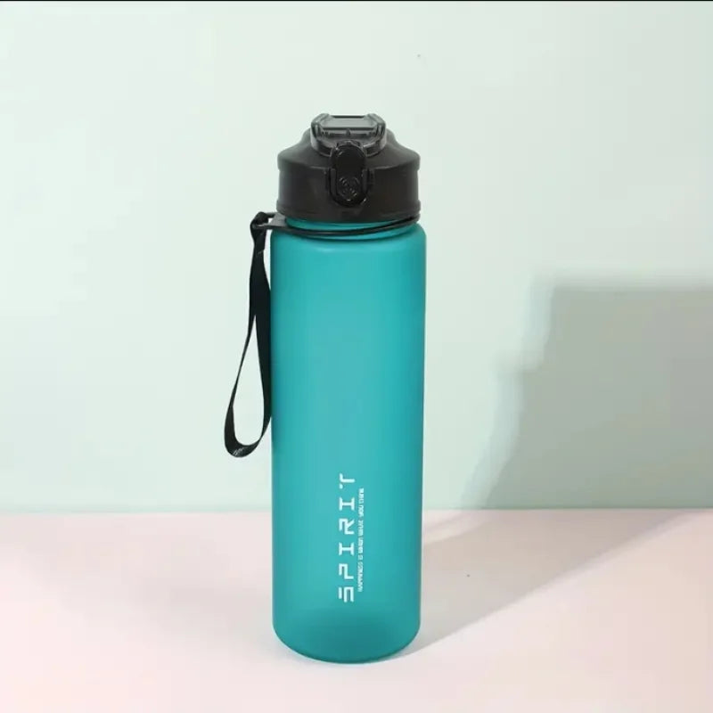 Large Capacity Grinkwell Frosted Sports Water Bottle-Leakproof,BPA-Free PC with Silicone Straw & Carrying Rope
