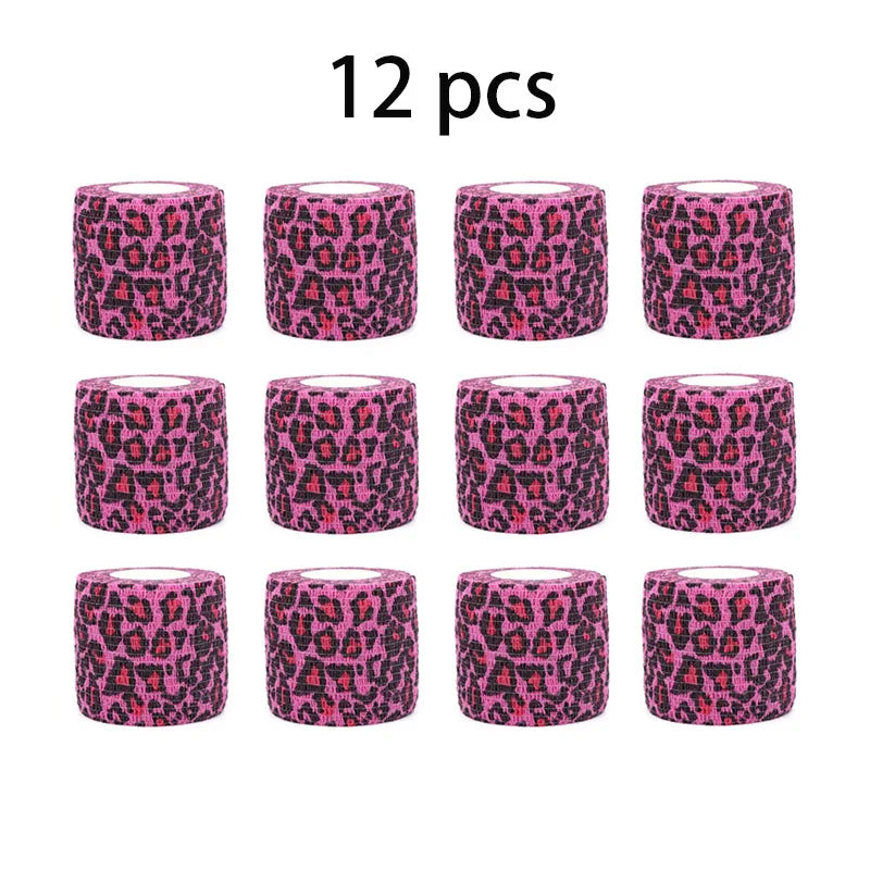12 Pcs 4.8m Elastic Self-Adhesive Bandage, Sports Wrap Tape for Knee Ankle Shoulder Finger Support