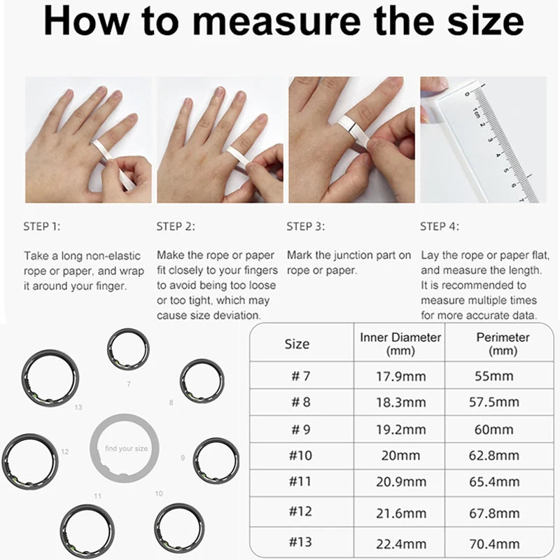 R03 Smart Ring Men Women With Charging Case Battery Life 39 Days Health Monitor 5ATM Waterproof Multi-sport Mode For Andriod IOS