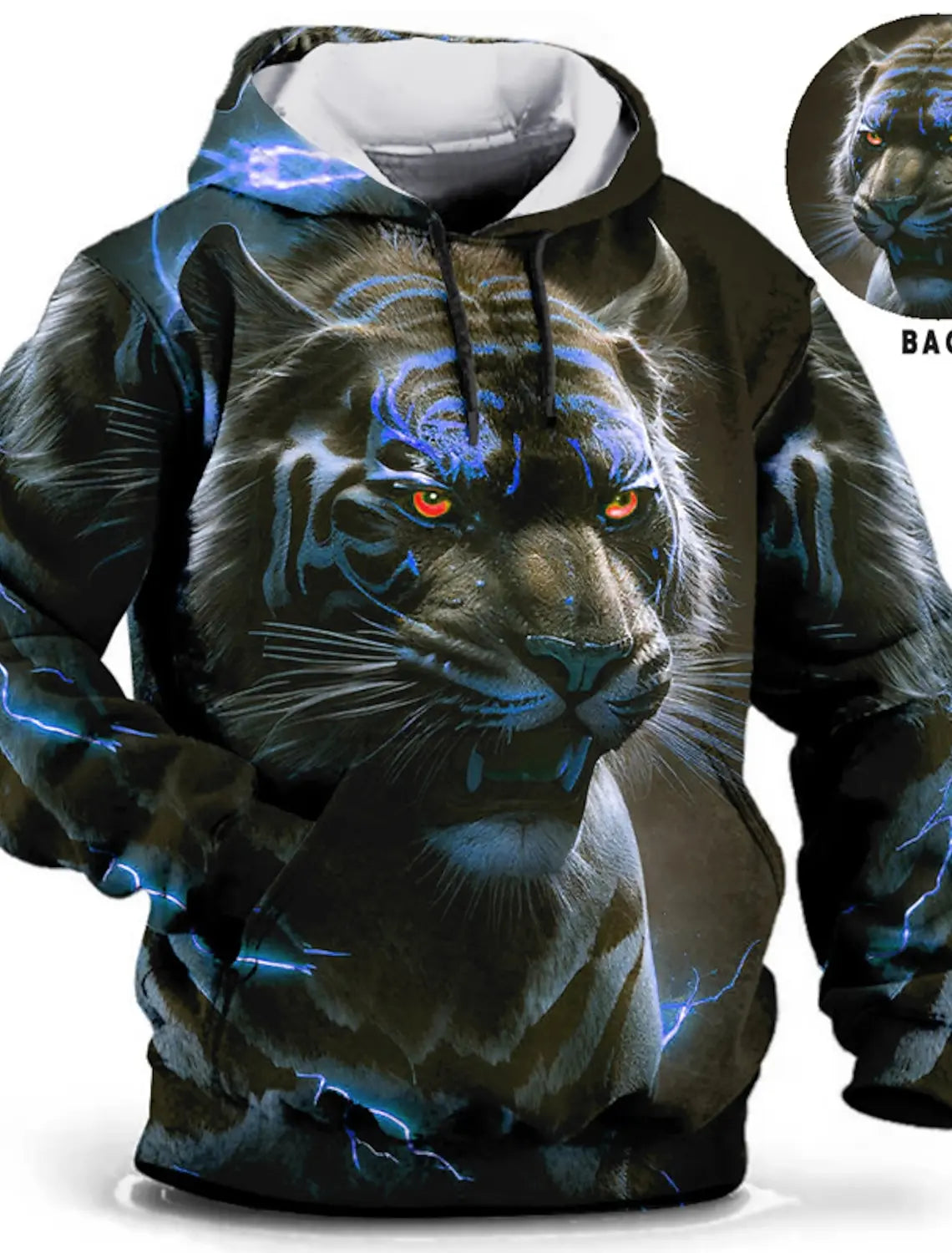 New Graphic Lion Men's Fashion 3D Print Hoodie Streetwear Hoodies Long Sleeve Hooded Front Pocket Spring Sweatshirt