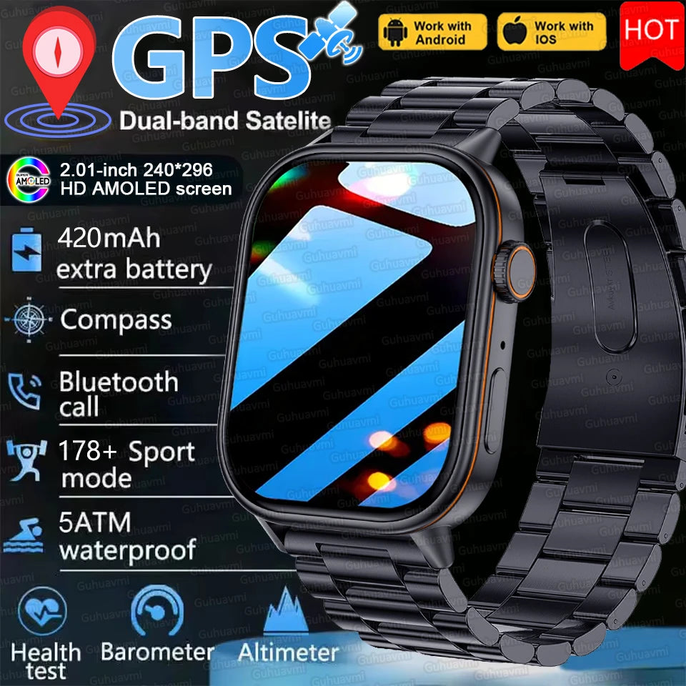 New For Android iOS Outdoor GPS SmartWatch Men 2.01