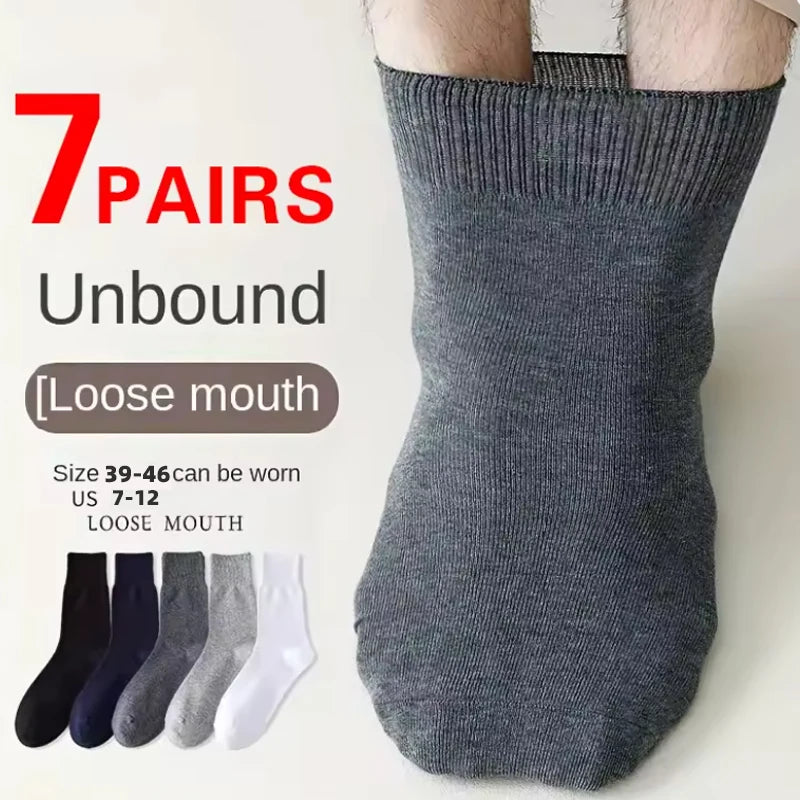 2/7Pairs Men's Non Binding Diabetes Socks Comfortable Breathable Shoes Suitable for Elderly and Pregnant Men Women for Fat Feet