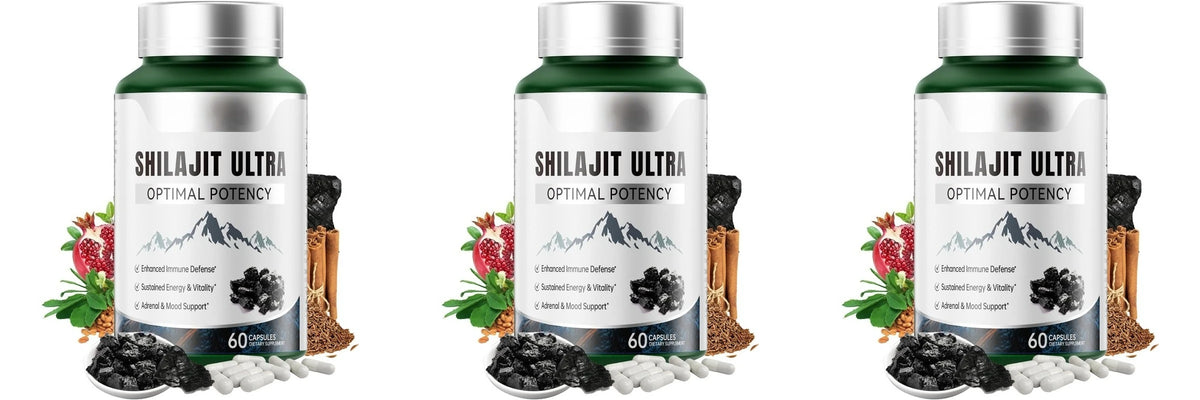 Shilajit Ultra with L-Arginine for Natural Energy and Vitality 60 Capsules Non-GMO Endurance Stamina Antioxidant Supplement
