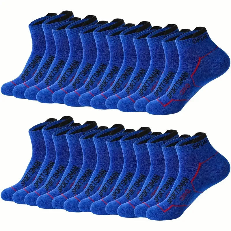 10/12 Pairs High-Quality Knitted Anti Odor Men Sports Socks Summer Sweat Absorbing Mesh Breathable Couple Running Casual Socks