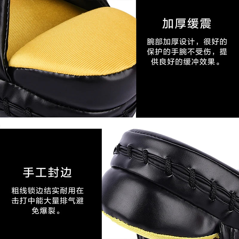 Sports Punching Mitts for Men, Women, & Kids, Leather Focus Mitts for Martial Arts & Boxing Training, Curved Punch Mitts for Kar