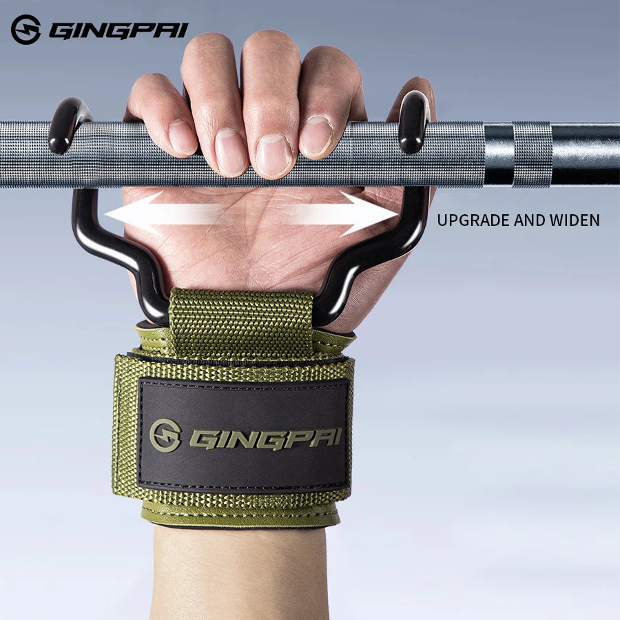 Weight Lifting Hook Grips With Hand-Bar Wrist Straps Gym Workout Powerlifting Heavy Duty Pull-ups Hooks Grips Fitness Gloves