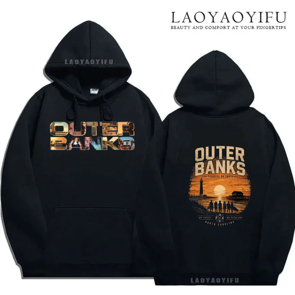 Outer Banks Paradise on Earth Unisex Hoodie Autumn and Winter Pullover Pogue Life Fit Sweatshirt Hoodies Women Hoodies Men Tops