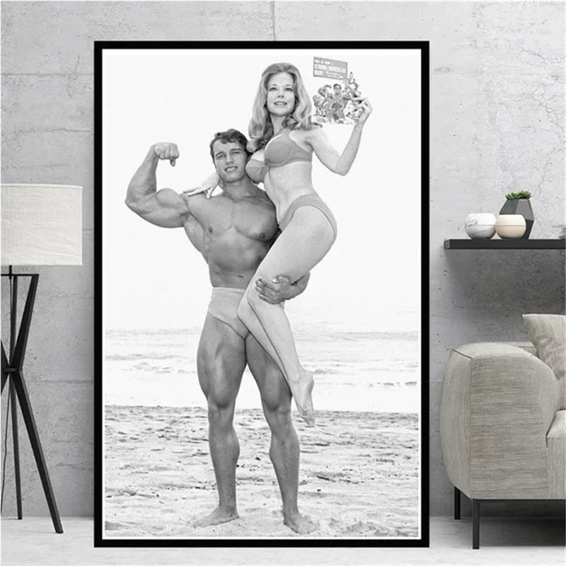 Modern Classic Wall Art Arnold Schwarzenegger Bodybuilding Fitness Oil Painting Posters Prints Home Bedroom Living Room Decor