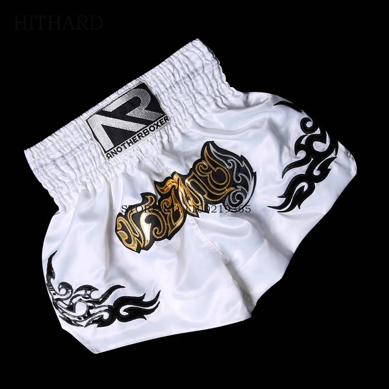 Tiger Muay Thai Shorts Satin Kick Boxing Shorts Mens Women Kids Gym Martial Arts MMA Training Clothes BJJ Fight Kickboxing Pants
