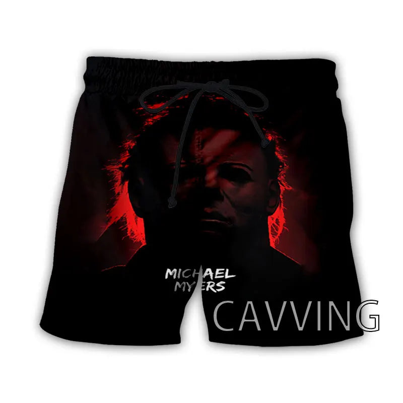 New Fashion Women/Men's 3D Print Halloween Michael Myers Summer Beach Shorts Streetwear Men Quick Dry Vacation Casual Shorts