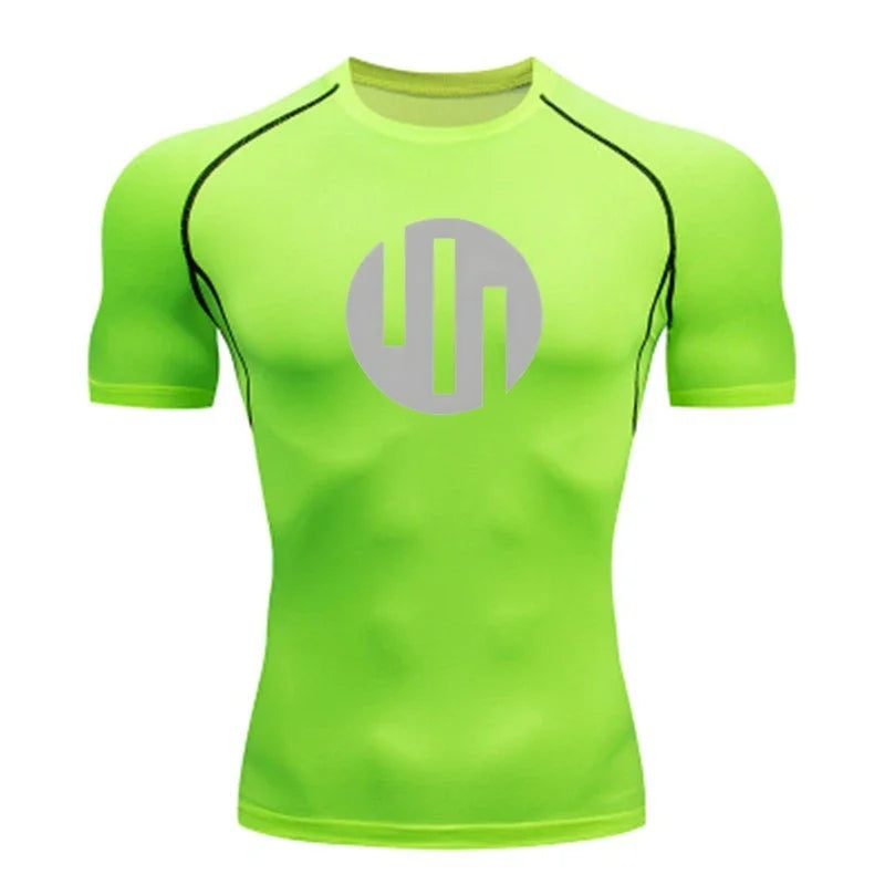Gym Short Sleeve Running T-Shirt Men's Compression Long Sleeve Shirt Sun Protection Quick Drying Outdoor Sports Top Sportswear