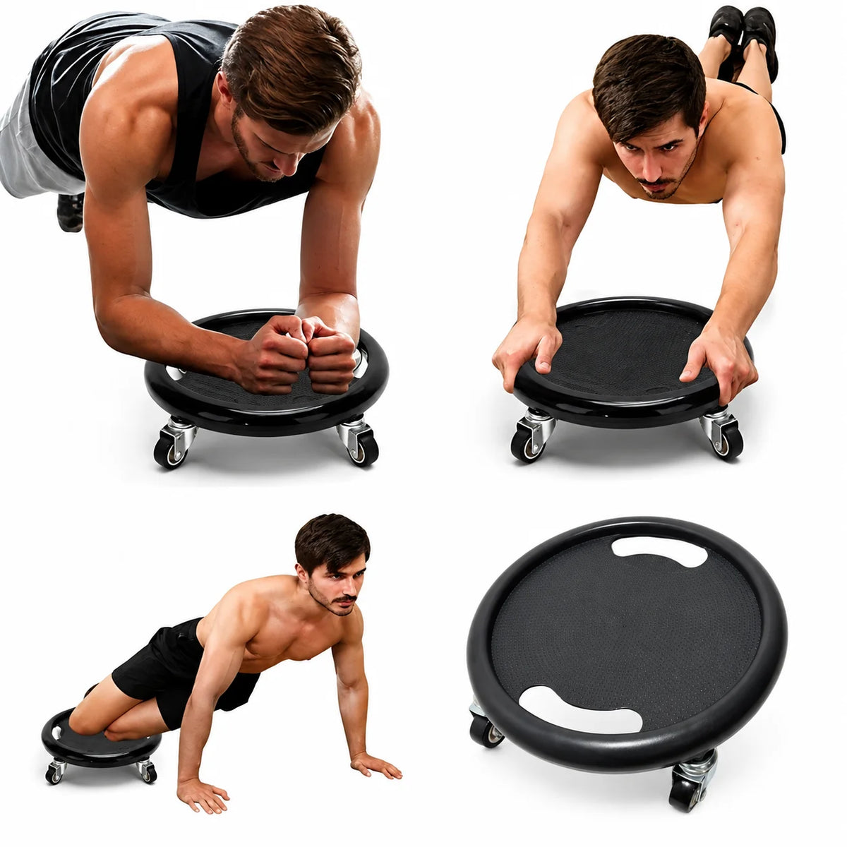 1PC Ab Roller Sliding Board Silent Core Trainer with Handles Full Body Workout Exercise Equipment for Home Gym Fitness