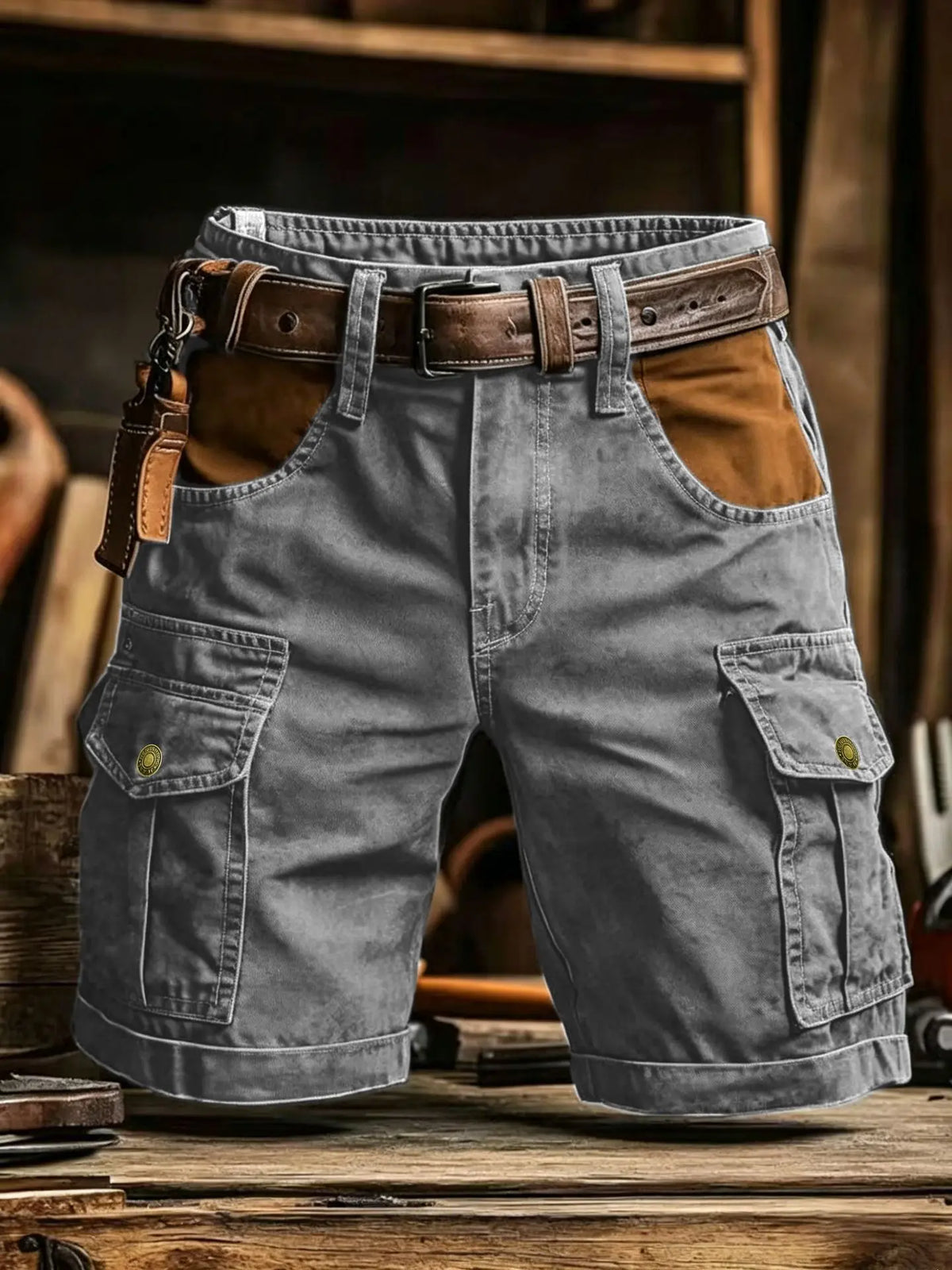 100% cotton Men's Cargo Shorts Summer American Street Punk style spliced Casual Shorts Outdoor Man Multi-pocket Sports Shorts