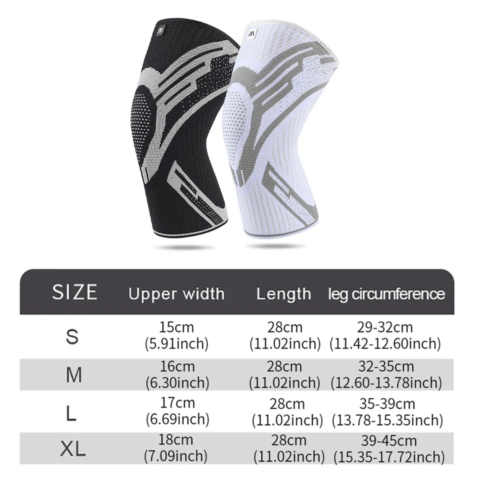 1 Pcs Compression Knee Support Sleeve Elastic Breathable Knee Pads Brace Springs Gym Sports Protector Basketball Ankle Support