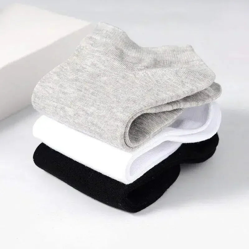 3/5 Pairs Women/Men Socks Breathable Sports Socks Solid Color Boat Socks Comfortable Cotton Ankle Socks White Black Grey Socks's