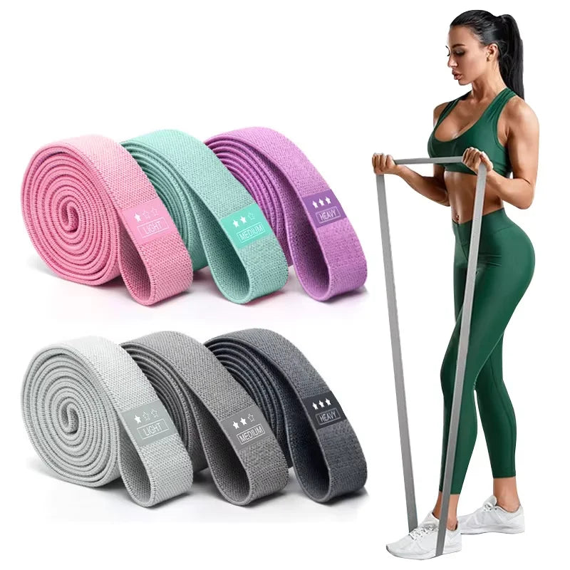 Long Resistance Loop Band Set Unisex Fitness Yoga Elastic Bands Hip Circle Thigh Squat Workout Cloth Legs Butt Exercise