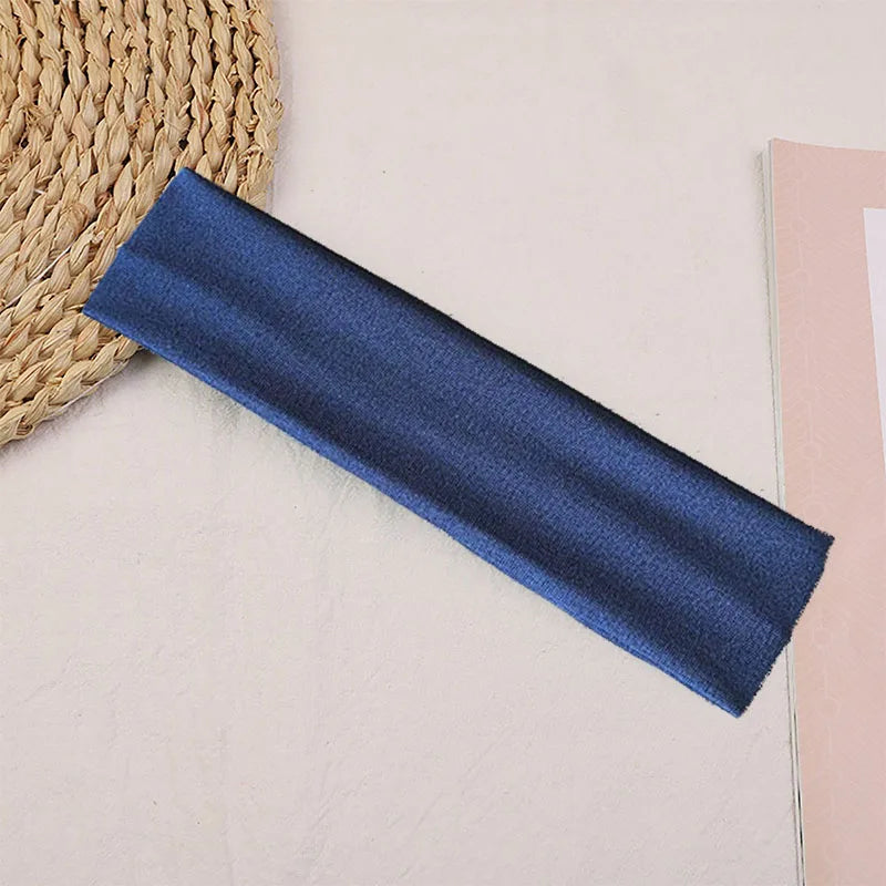 Four Seasons Solid Sports Headbands For Women Fitness Running Yoga Solid Color Elastic Hairbands Stretch Makeup Hair Accessories