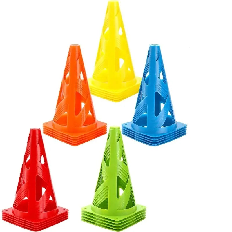 10Pcs 23CM Football Training Cones Soccer Sign Bucket Barrier Kids Adults Springback Marking Cup Symbol Sports Accessories