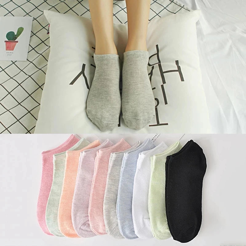 5 Pairs Socks Womens Summer Autumn Socks Women Quality Cotton Cute Set Japanese Style Sports Fashion Short Ankle Socks Harajuku