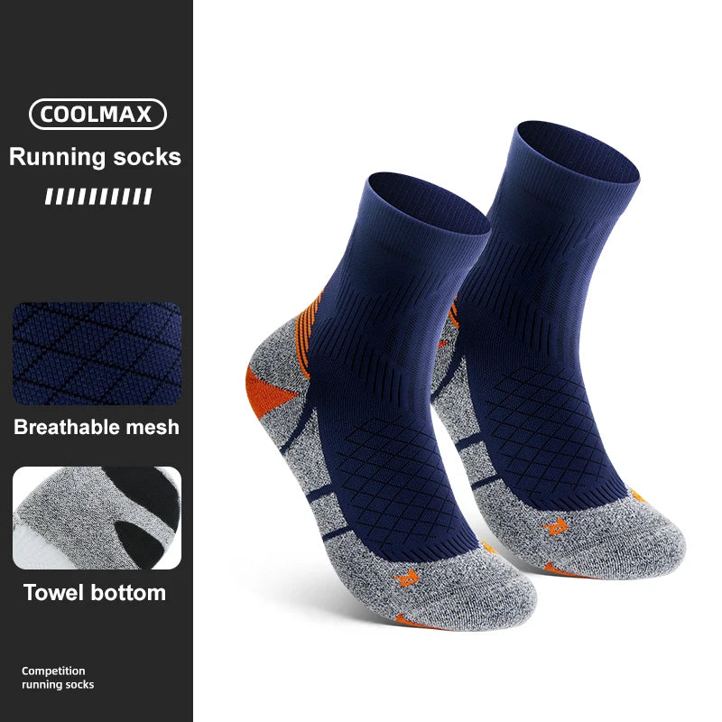 WRELS Men Coolmax Sports Socks Riding Cycling Basketball Running Sport Sock Summer Hiking Tennis Ski Man Women Bike Bicycle Slip