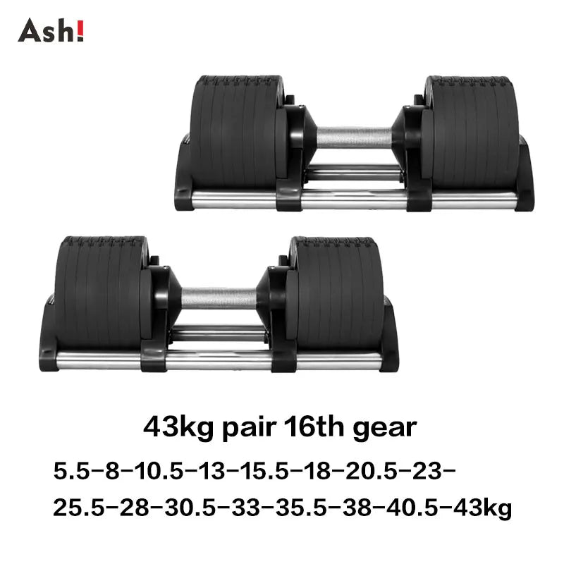 Adjustable Dumbbell Pair 2kg(5lb) or 4kg(9lb) Increase Max 50kg(110lb) Home Gym Weight Set
