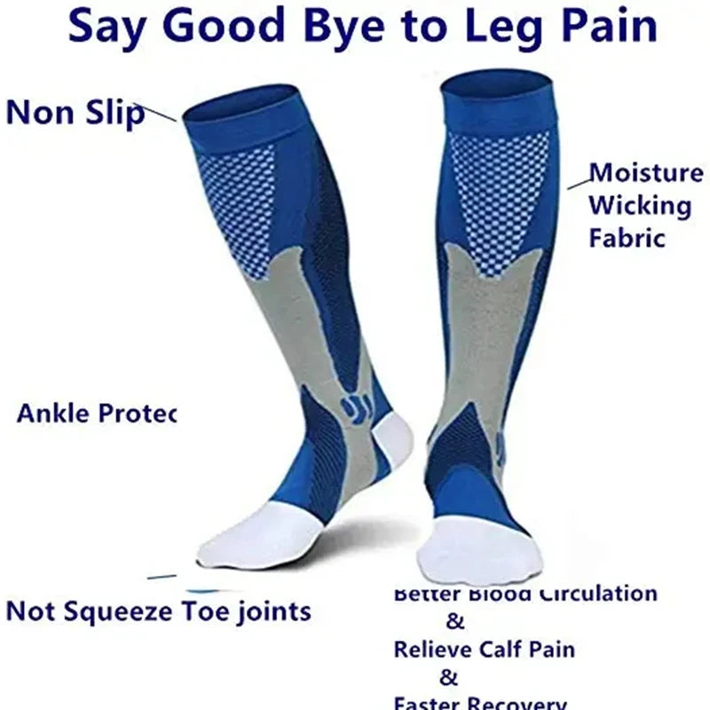 3 Pairs Compression Socks Men Gym Outdoor Football Natural Hiking Cycling Socks Varicose Veins Diabetes Swelling Pregnancy Socks