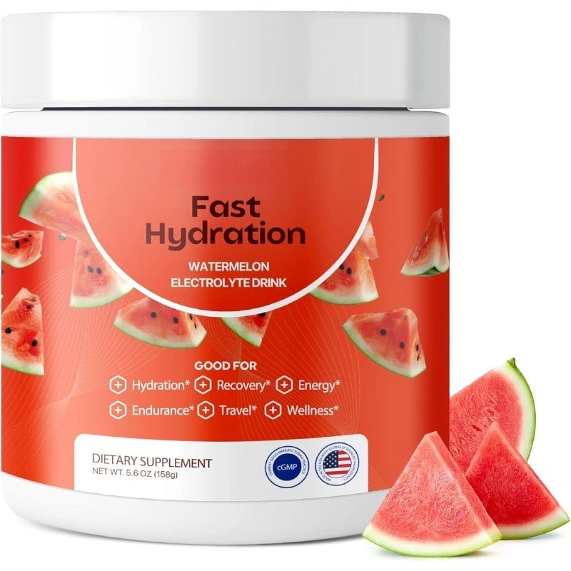 Electrolyte Supplements Watermelon Flavor Sugar Free Hydration Mix with Sodium Potassium Magnesium Calcium Travel Jar