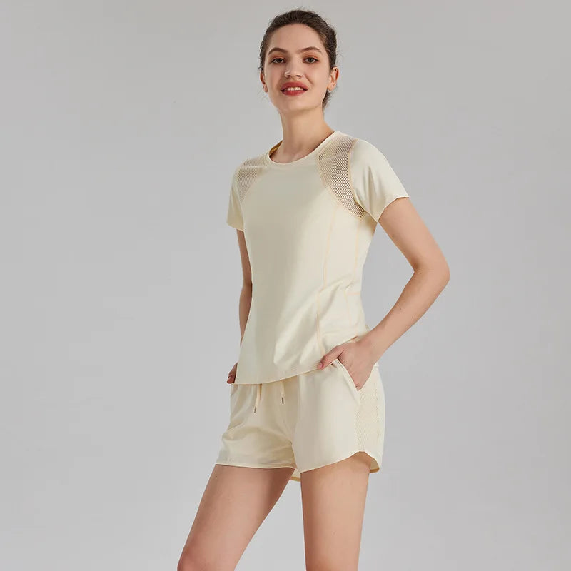 sports T-shirt women's quick-drying summer professional running training fitness top thin breathable yoga clothes short sleeves