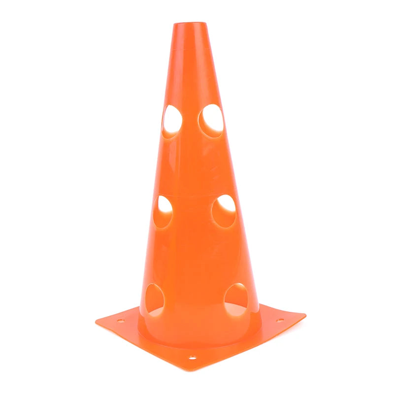 NEW 5Pcs 32CM Barrier Football Road Flat Training Cone Perforated Sign Obstacles Road Cones Soccer Basketball Training Equipment