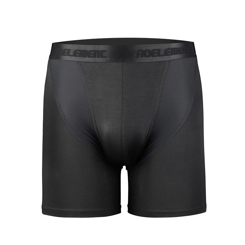 3-Pack of Ice Mesh Men's Underwear, Sports Running, Extended Wear-Resistant Leg Boxer Briefs, Long-Leg Five-Quarter Pants Underw