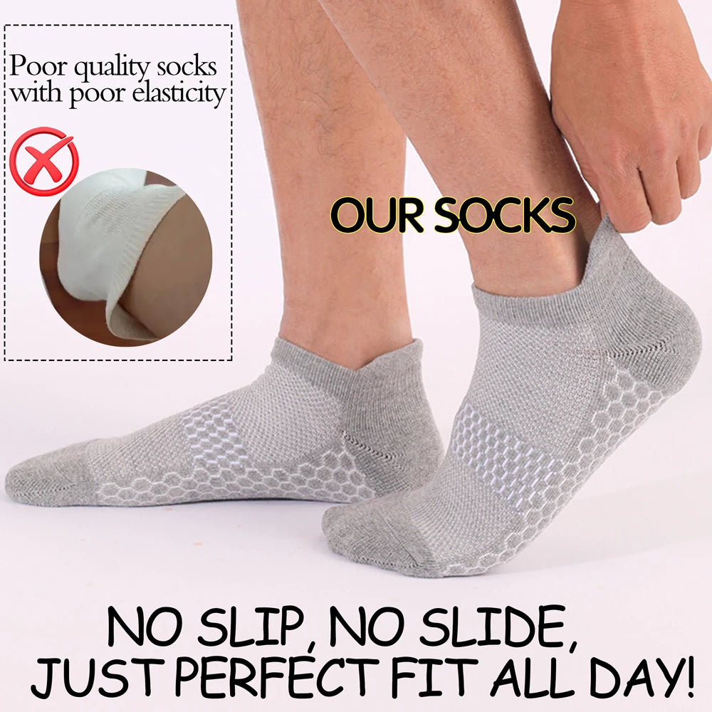 6pairs Anti-Slip Gym Socks for Men Honeycomb Ventilation Thickened Sole Quick-Dry Technology Running Non-Slip Workout Ankle Sock