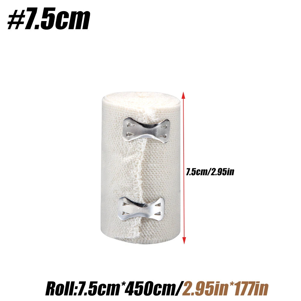 1 Roll Elastic Bandage Wrap,Stretch Compression Bandage Stretches up to 450cm for Sports, Sprains, Calf, Ankle, Foot